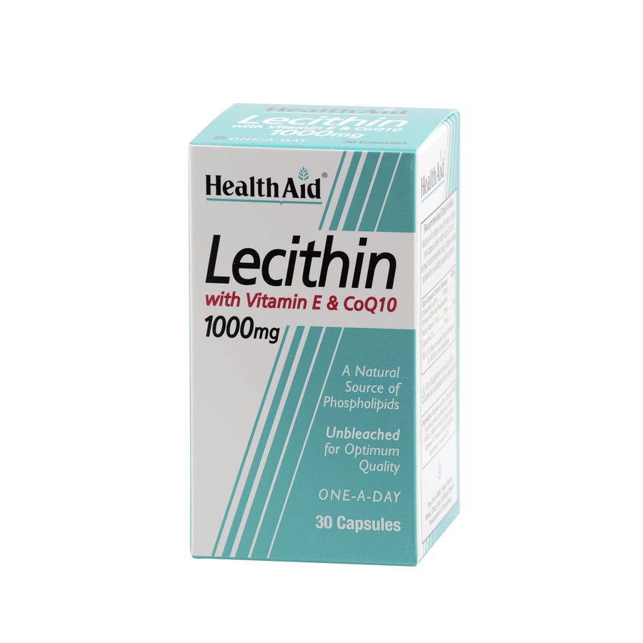 Health Aid Lecithin 1000mg + Natural Vitamin E 45iu + CoQ 10 10mg