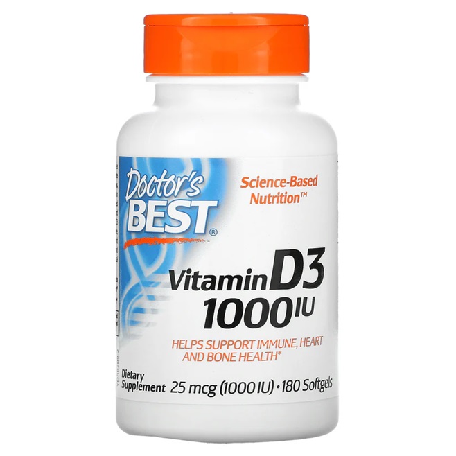 Doctor's Best Vitamin D3, 1000 IU - 180 softgels